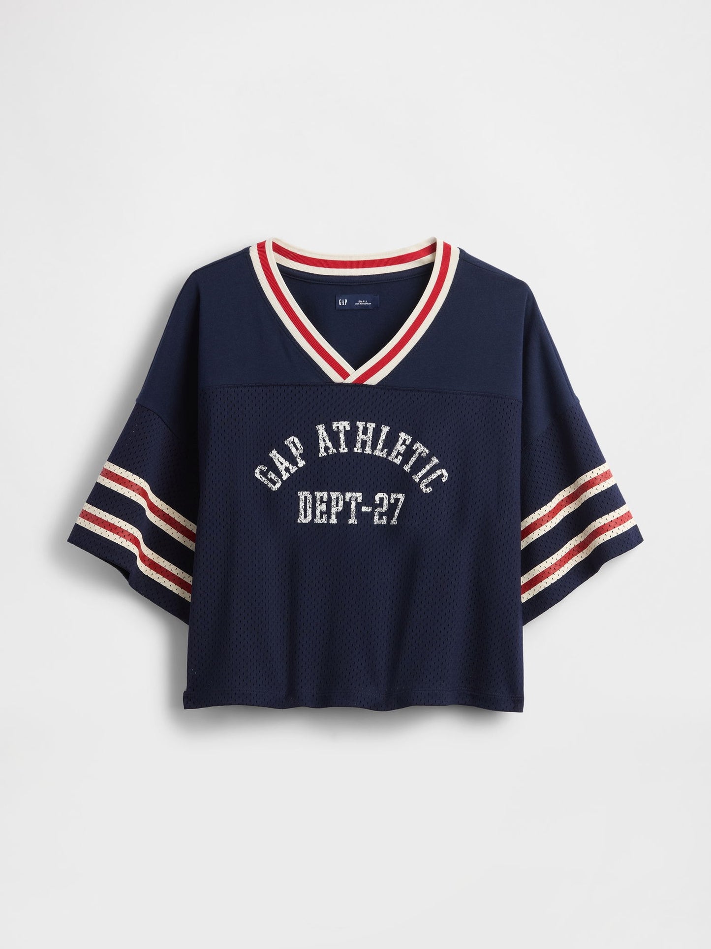 Lacivert Organik Pamuk Crop Jersey T-shirt