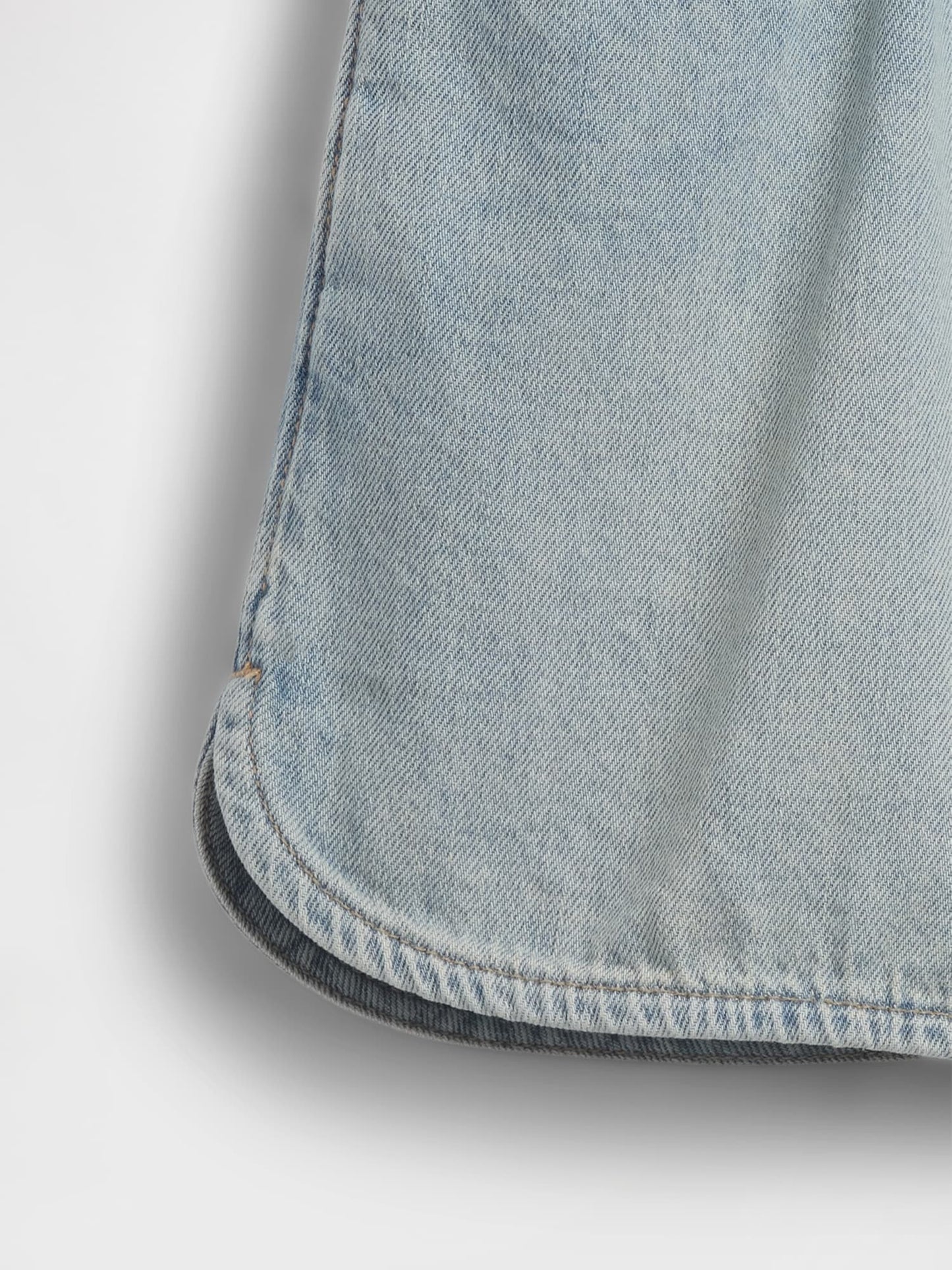 Açık Mavi High Rise Denim Easy Şort