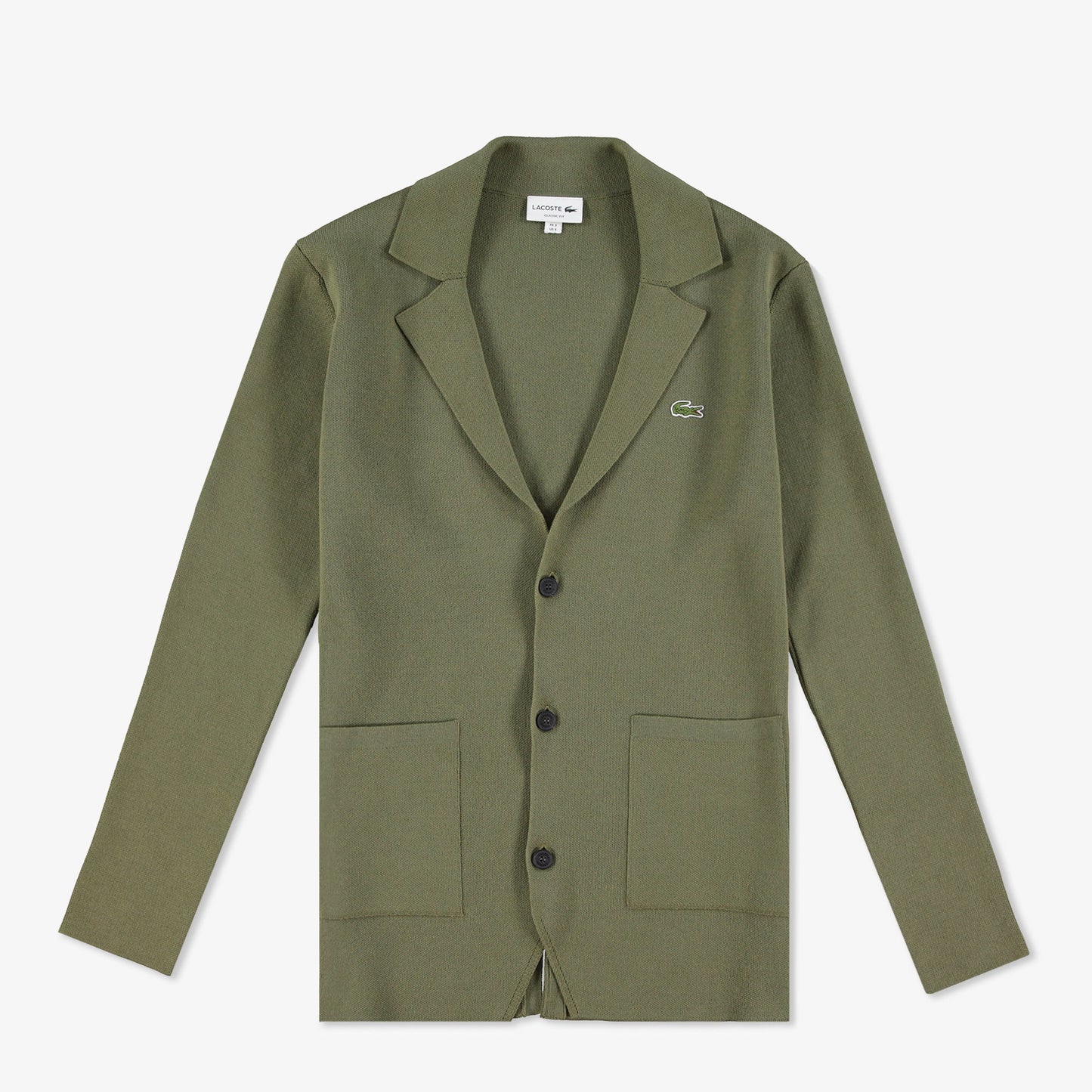 Lacoste Erkek Classic Fit V Yaka Haki Hırka