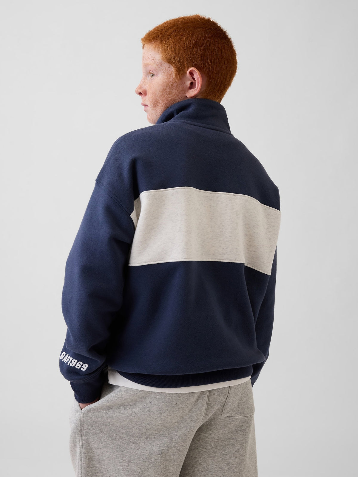Lacivert Vintagesoft Yarım Fermuarlı Sweatshirt