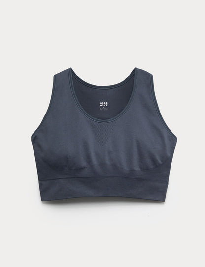 Jacquard Scoop Yaka Dikişsiz Crop Top