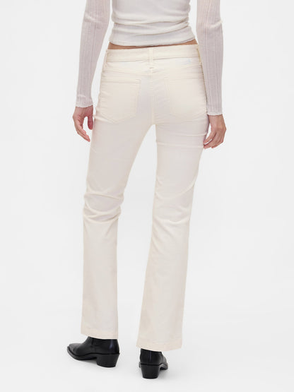 Kırık Beyaz Low Rise Corduroy Long & Lean Pantolon