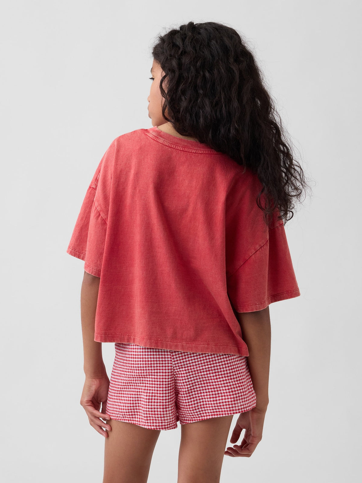 Kırmızı Oversized Grafik Baskılı T-shirt