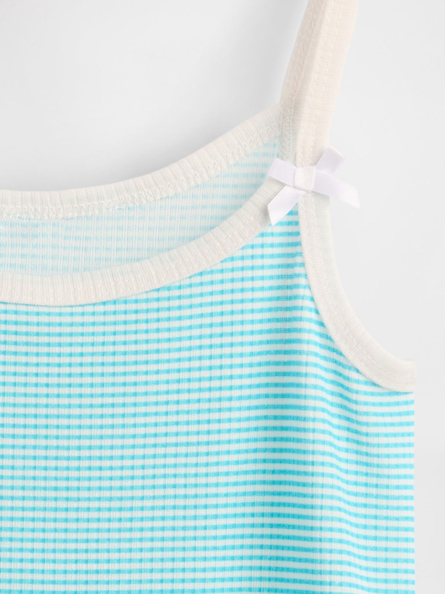 Bebe Mavisi Çocuk Geri Dönüştürülmüş Fitilli Pijama Tank Üstü