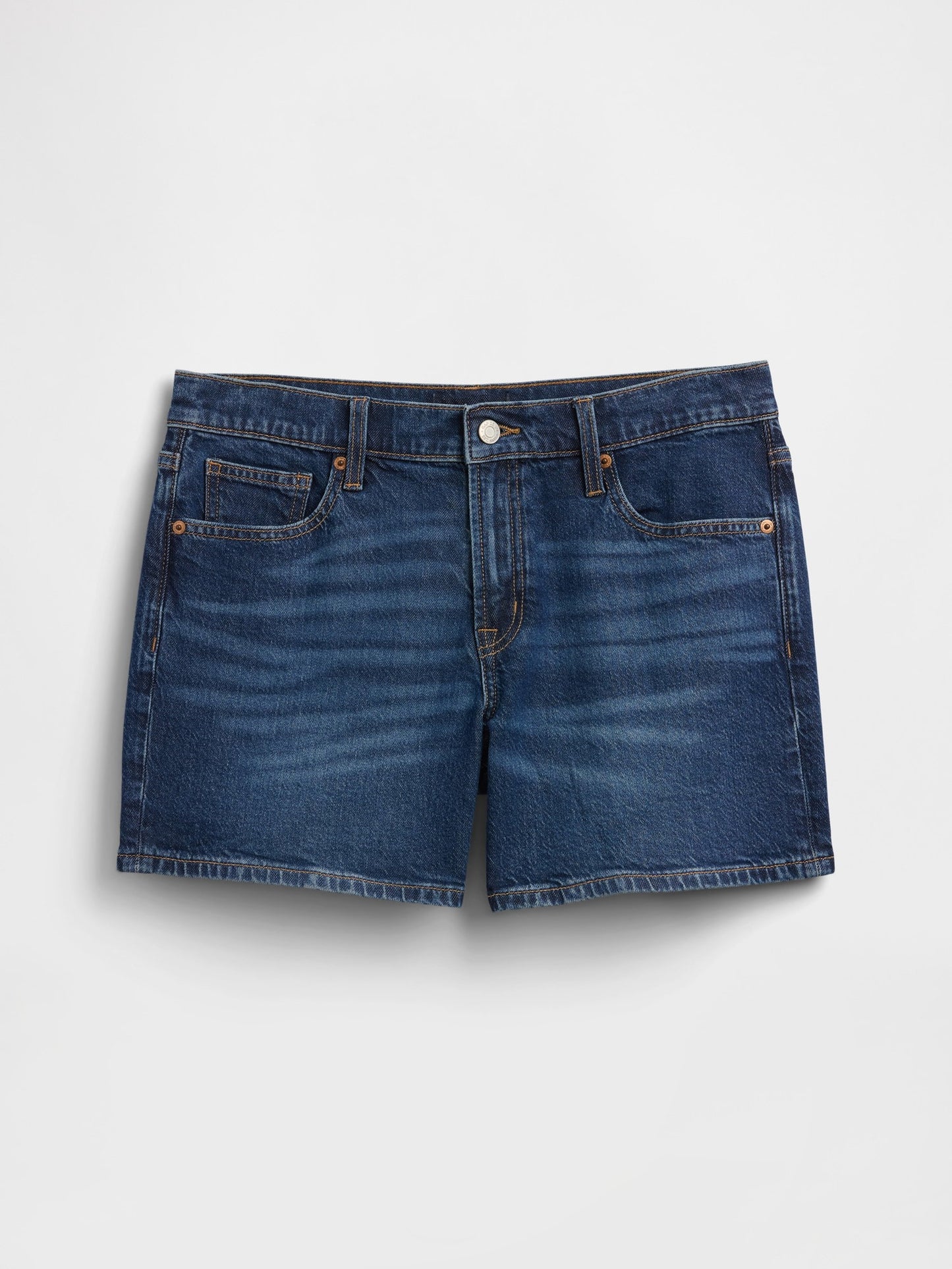Koyu Mavi 5 Mid Rise Soft Denim Şort