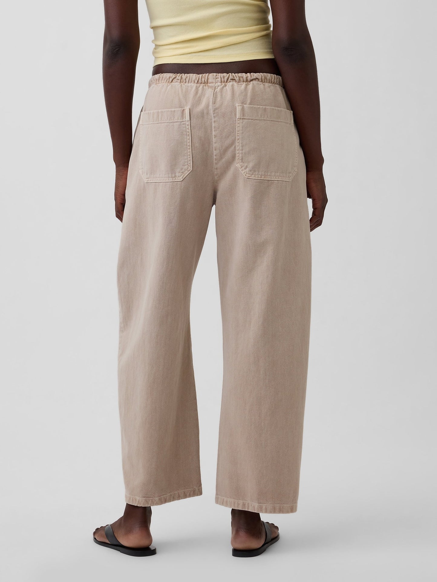 Açık Pembe Easy Double-knee Barrel Pantolon