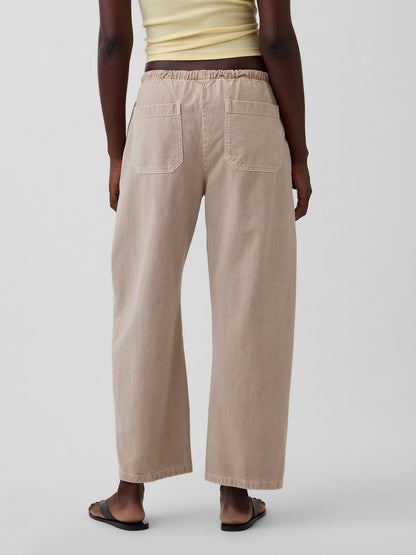 Açık Pembe Easy Double-knee Barrel Pantolon