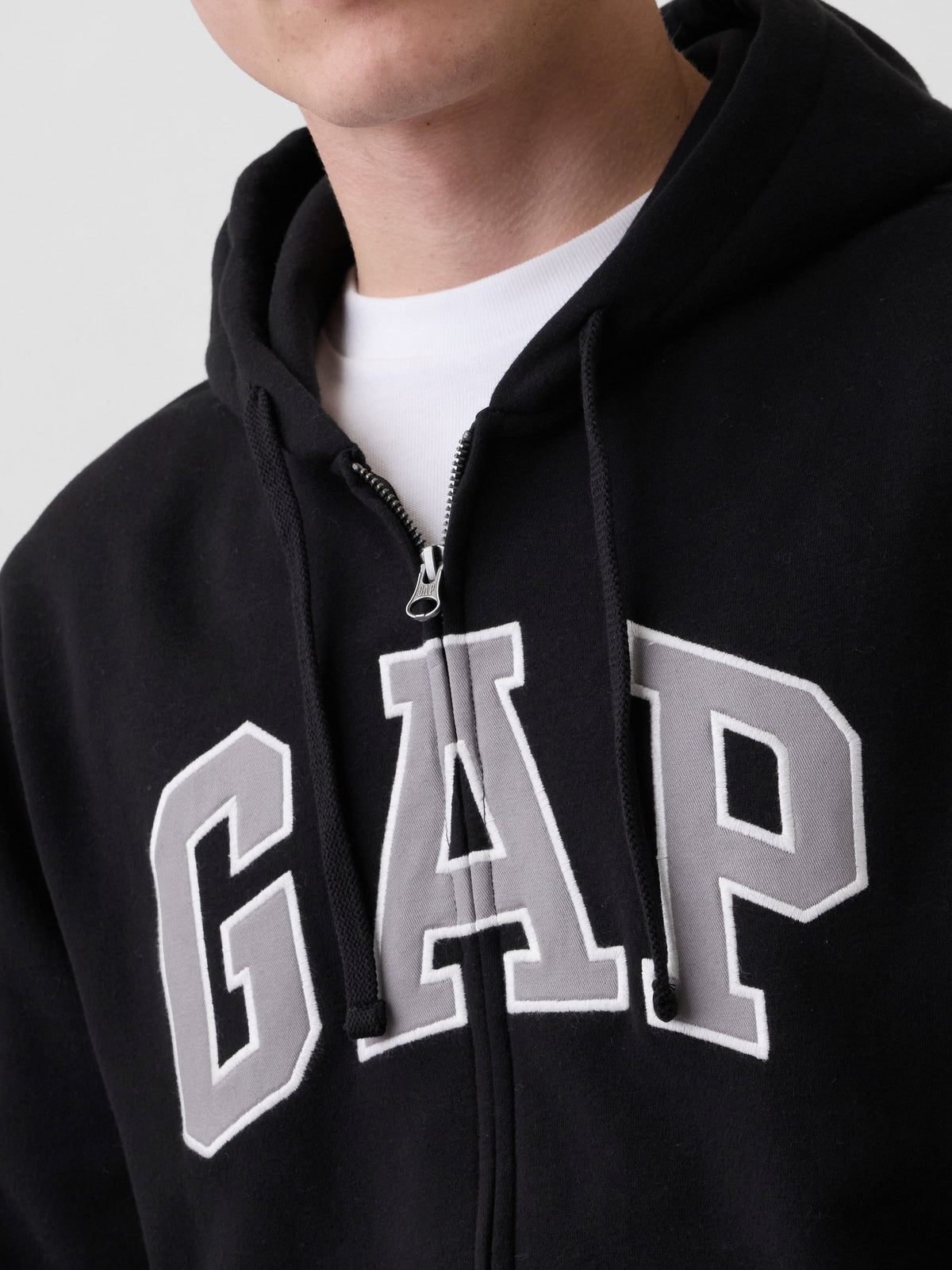 Siyah Vintagesoft Arch Logo Tam Fermuarlı Sweatshirt