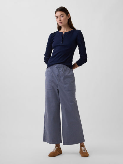 Mavi High Rise Baskılı Easy Wide-leg Khaki Pantolon