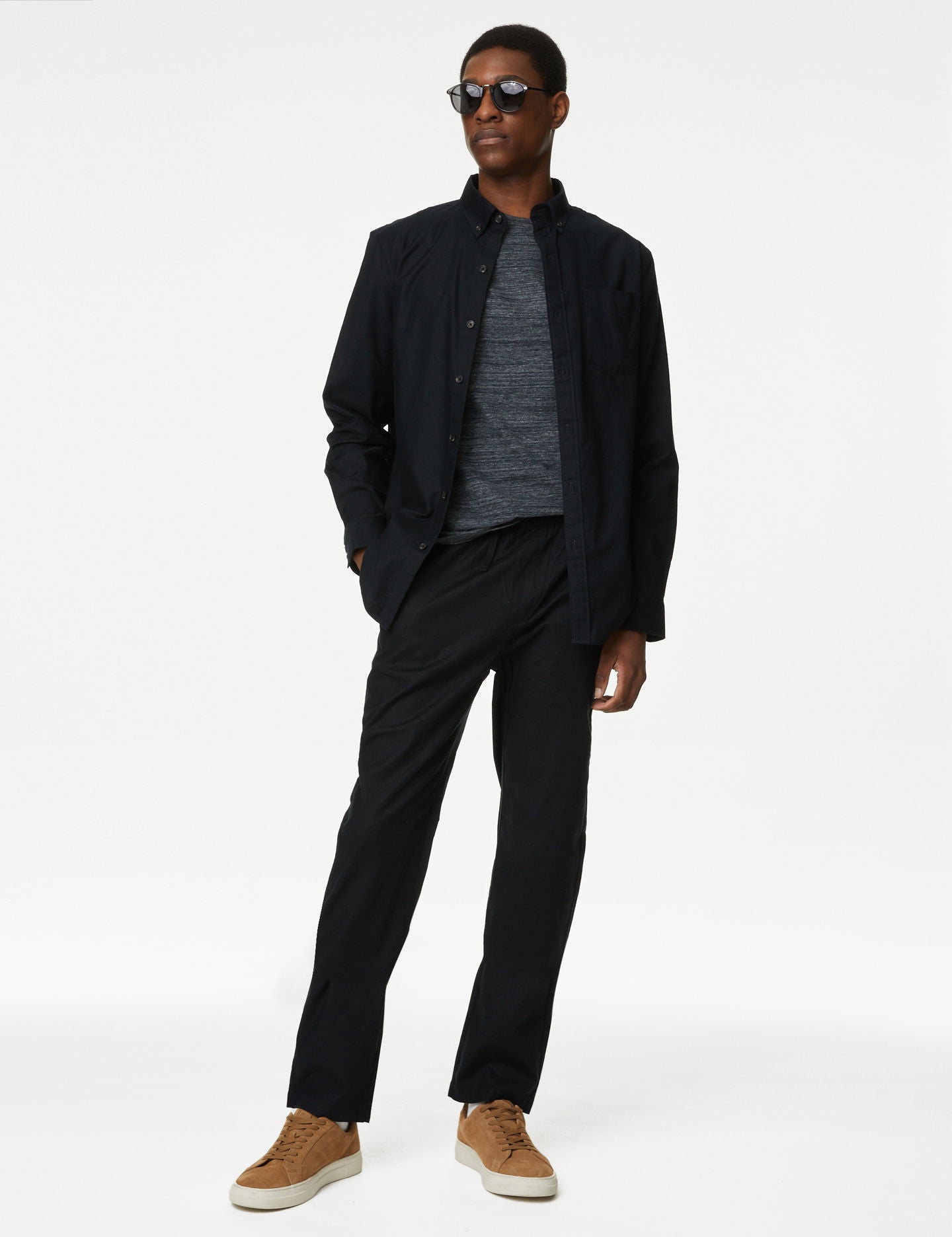 Tapered Fit Keten Pantolon