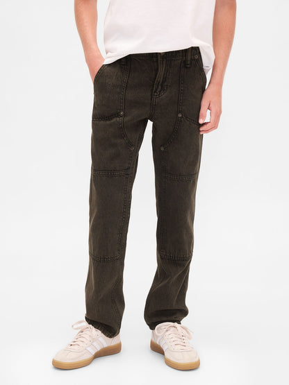 Kahverengi 90s Orijinal Straight Carpenter Jean Pantolon