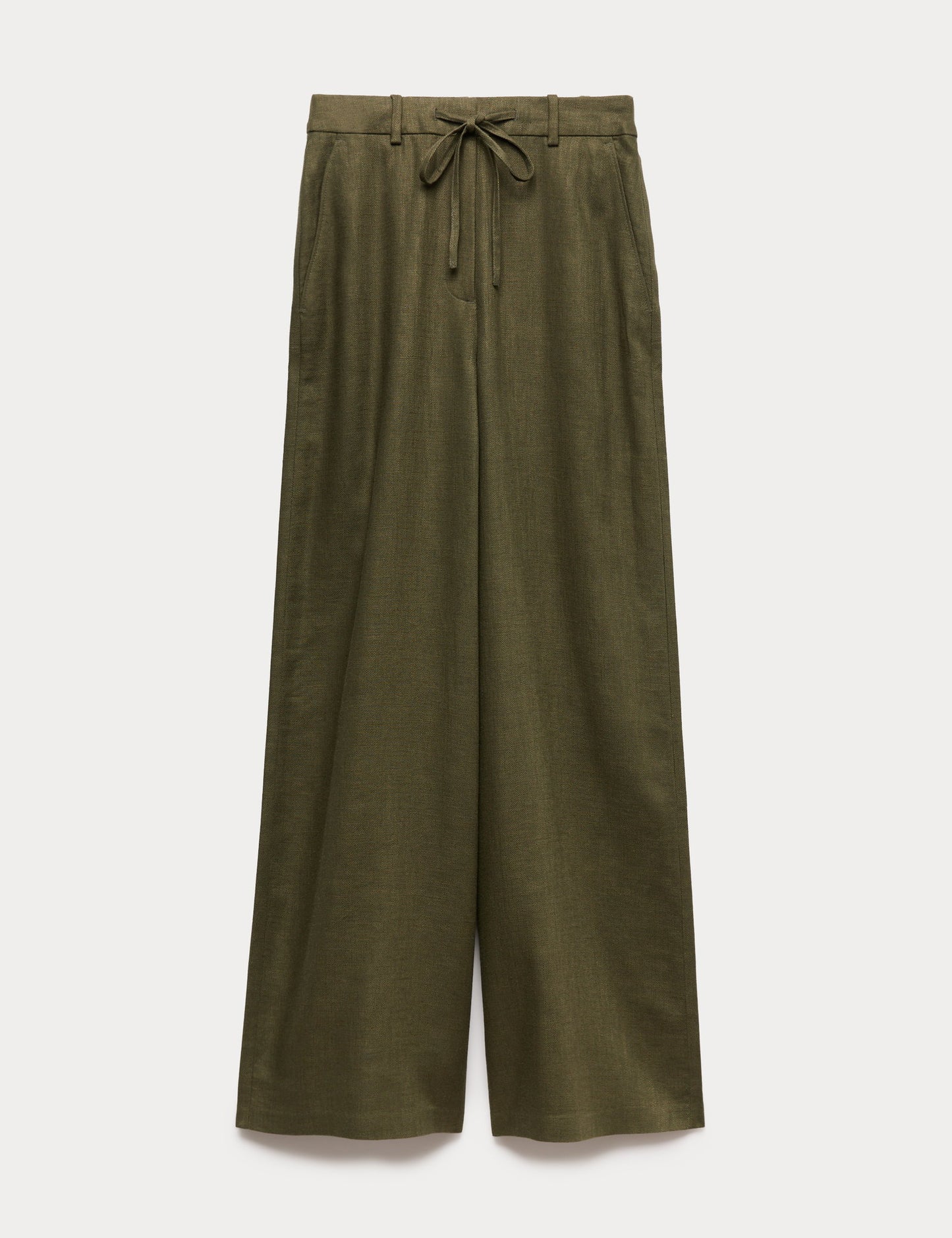 Keten Karışımlı Geniş Paça Pantolon