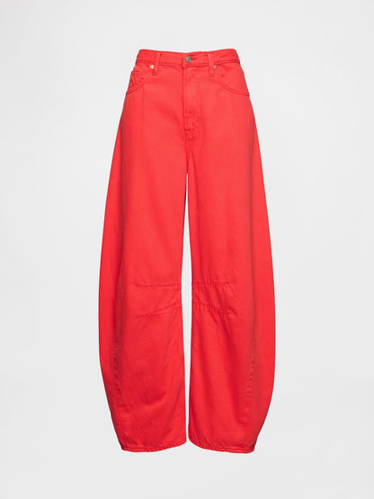 Kırmızı High Rise Ultrasoft Horseshoe Jean Pantolon