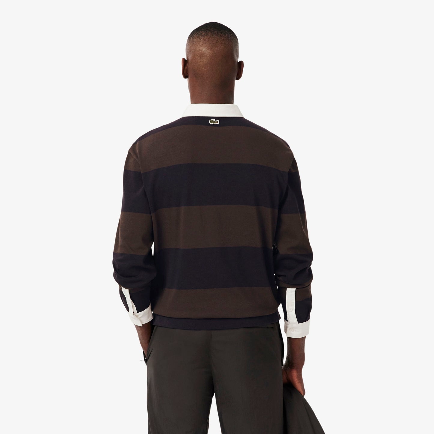 Lacoste Erkek Relaxed Fit Çizgili Koyu Mavi Rugby Polo