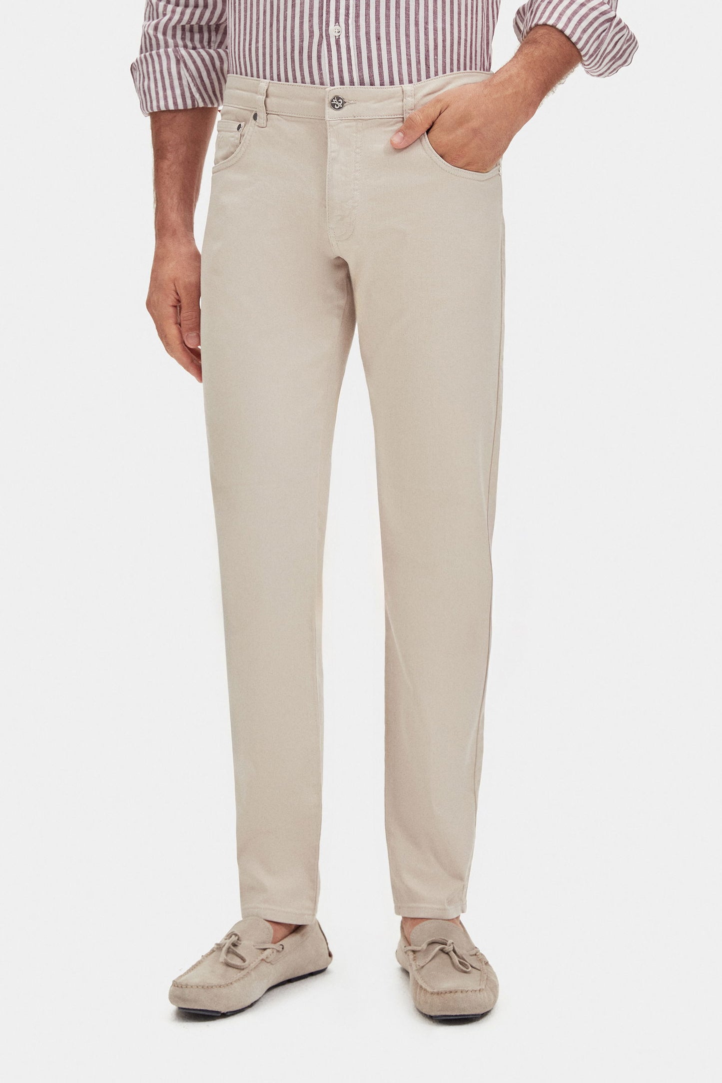 Damat Slim Fit Bej Chino Pantolon