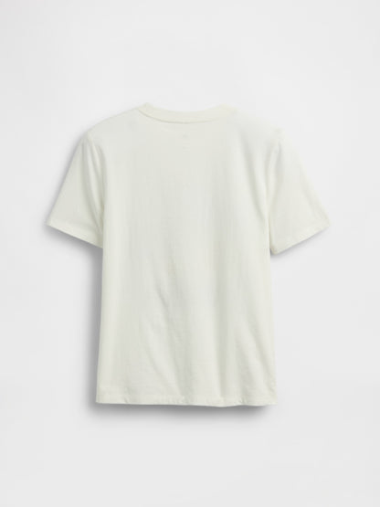 Beyaz Grafik Baskılı T-shirt