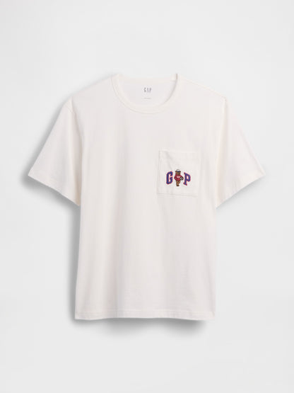 Beyaz Relaxed Branan Bear Logo T-shirt