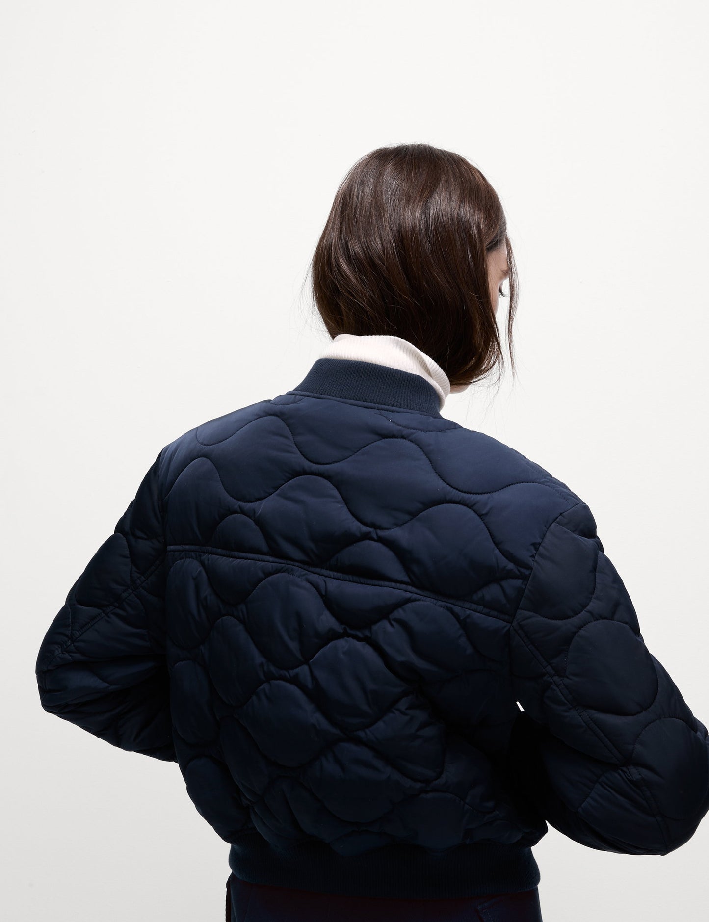 Saten Kapitone Bomber Ceket