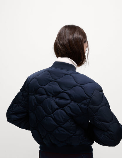 Saten Kapitone Bomber Ceket