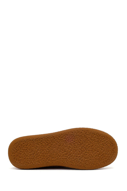 Kadın Camel Tokalı Kalın Tabanlı Süet Deri Teddy Loafer