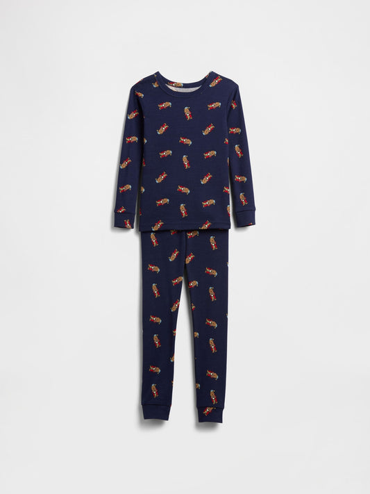 Lacivert %100 Organik Pamuk Brannan Bear Pijama Takımı