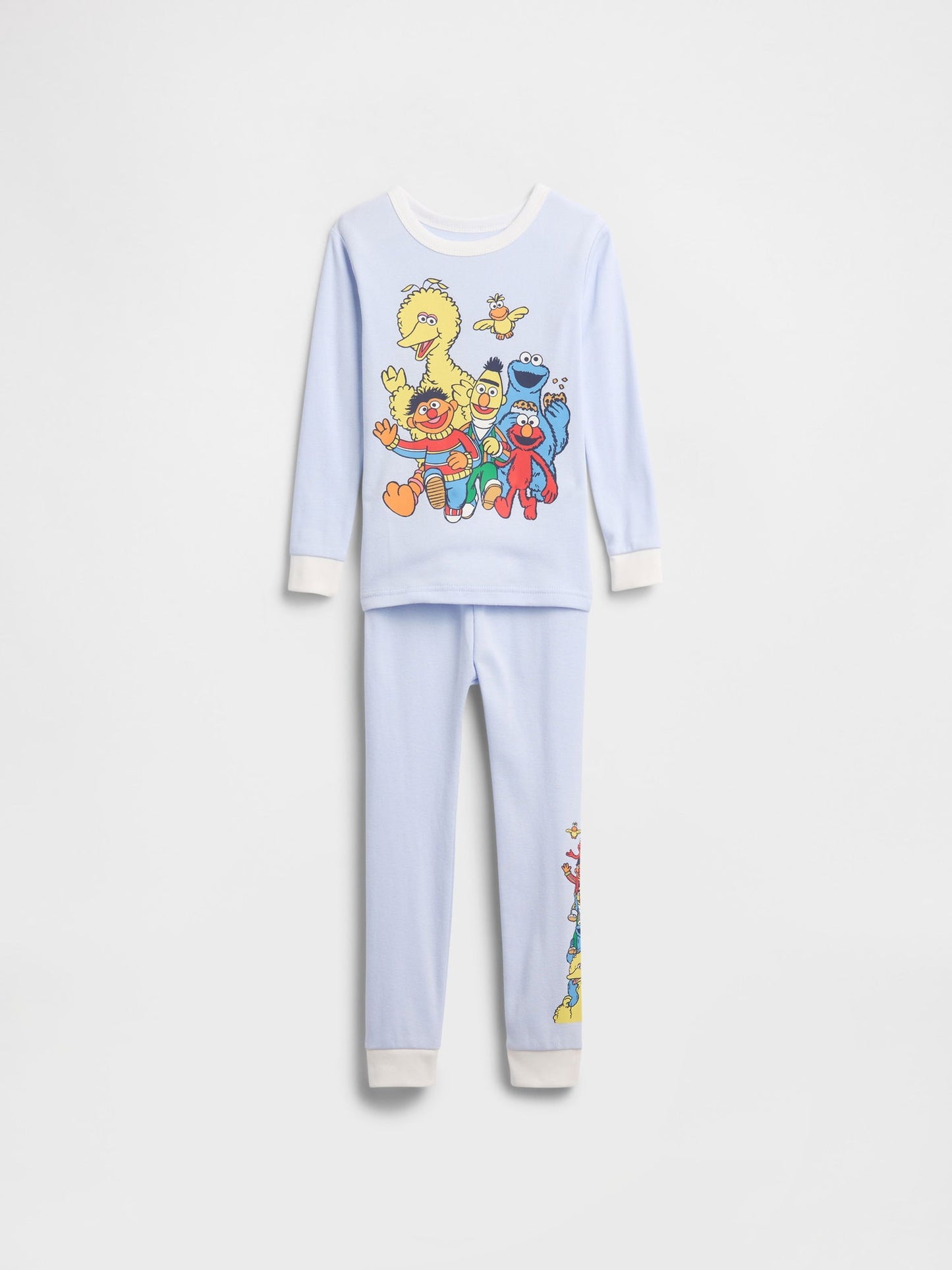 Açık Mavi Sesame Street %100 Organik Pamuk Pijama Takımı