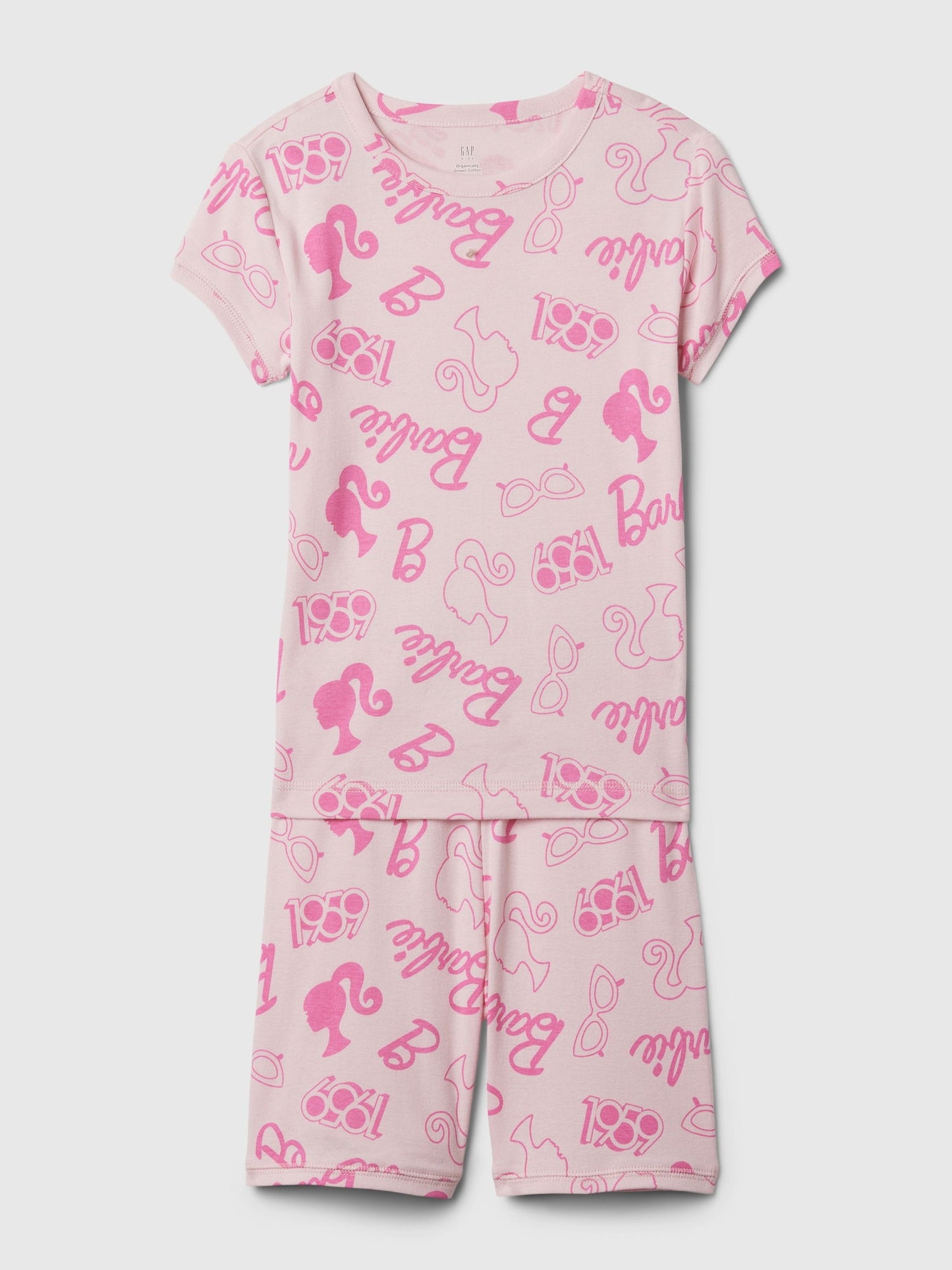 Pembe Organik Pamuk Barbie Desenli Pijama Takımı