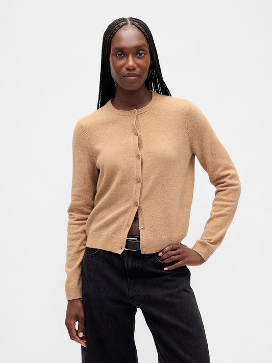 Camel Cashsoft Crop Hırka