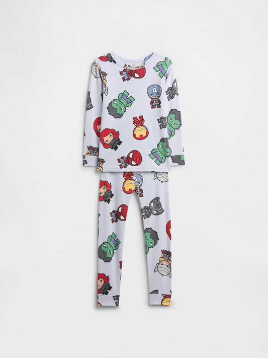 Gri Marvel Avangers Grafik Baskılı Pijama Takımı