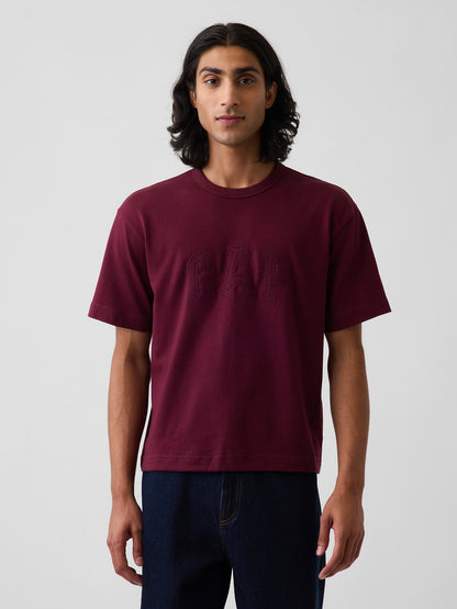 Mor Heavyweight Relaxed Gap Logo Crop T-shirt