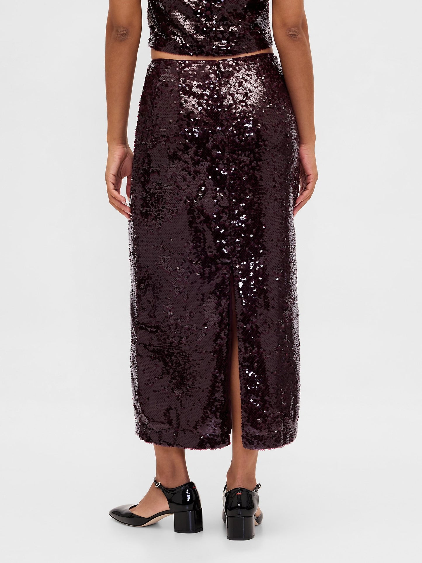 Lacivert Sequin Maxi Etek