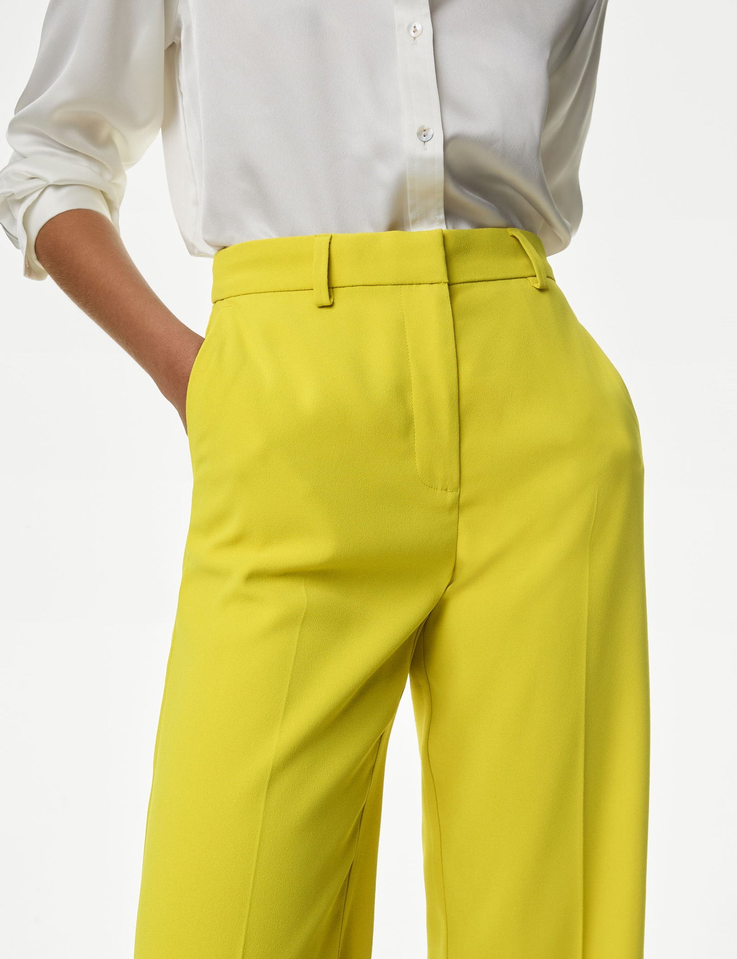 Yüksek Bel Straight Leg Pantolon