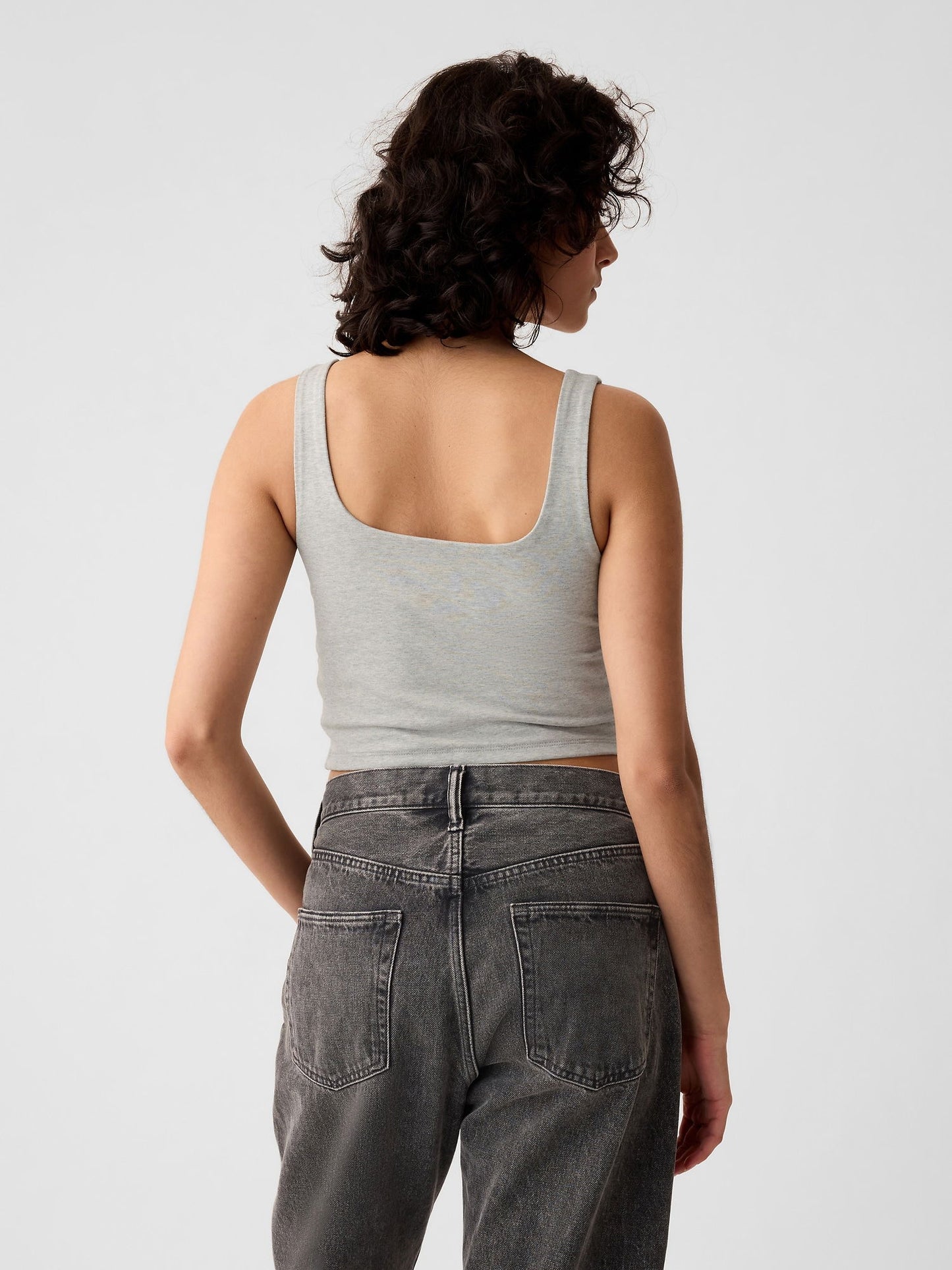 Gri Compact Jersey Crop Atlet