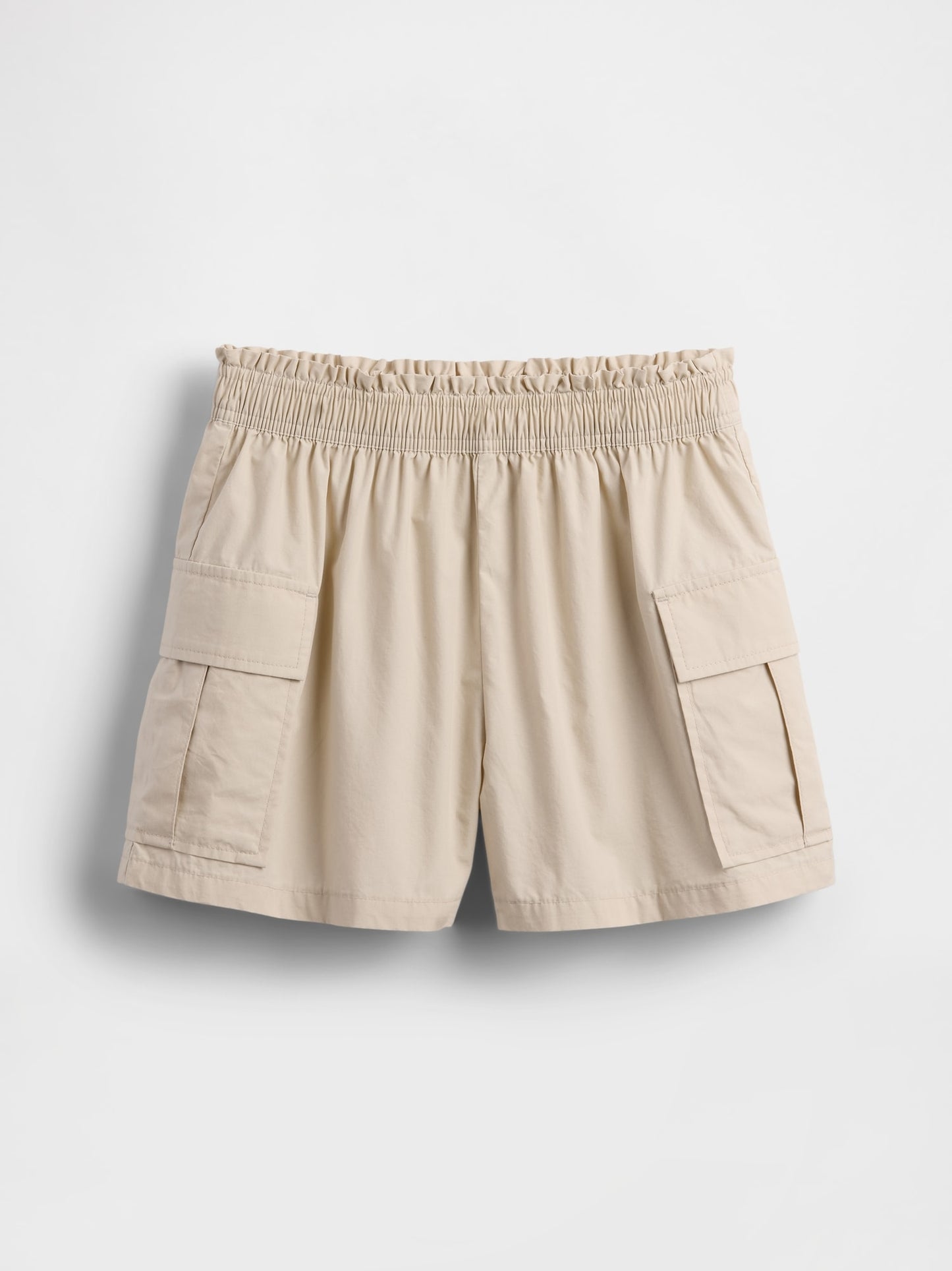 Bej Kids Poplin Kolay Kargo Şortları