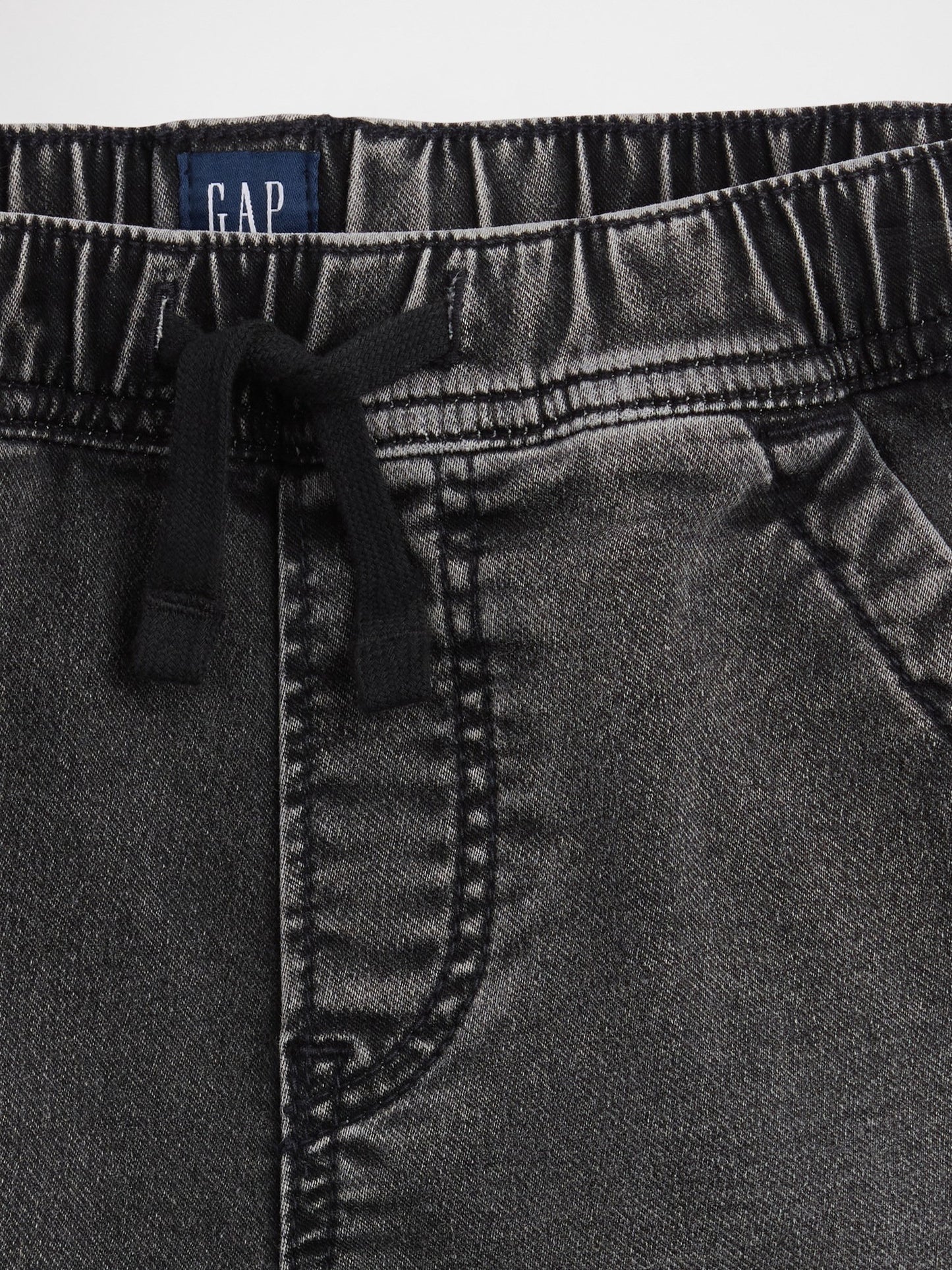 Siyah Kids Pull-on Loose Eşofman Altı Jean Şortlar
