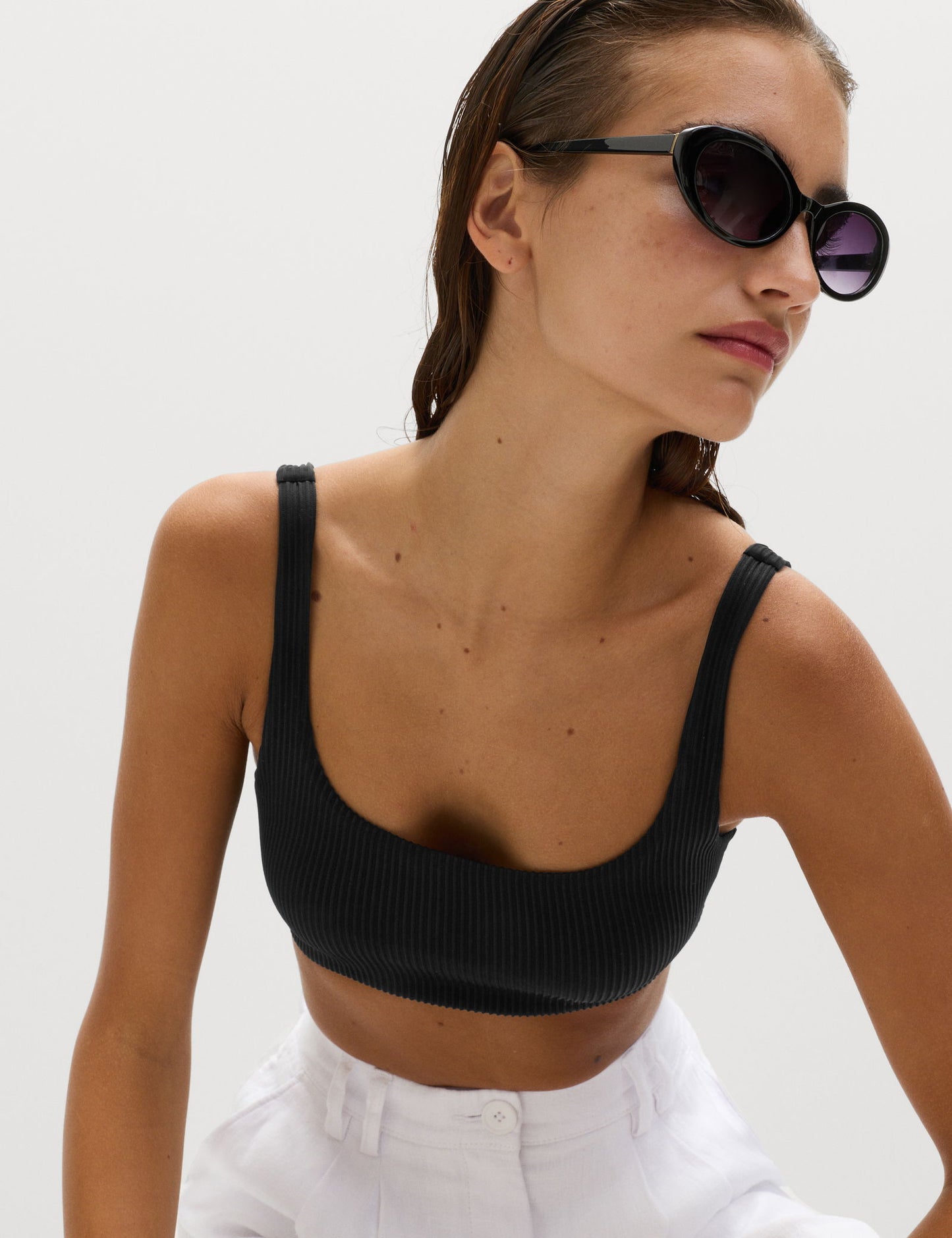 Dokulu Scoop Yaka Bikini Üstü