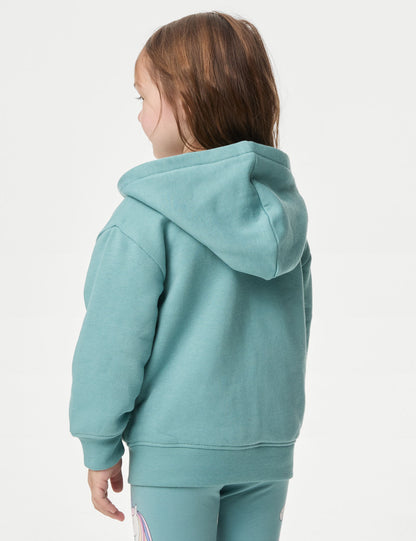 Unicorn Desenli Kapüşonlu Sweatshirt
