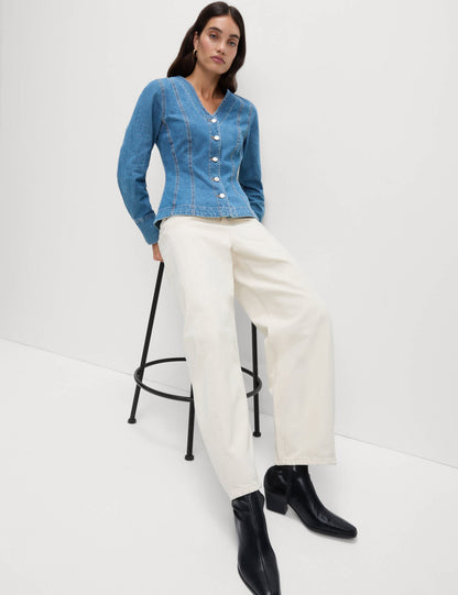 %100 Pamuk Denim Ceket