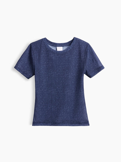 Koyu Mavi Gapstudio Baskılı Denim Şeffaf T-shirt