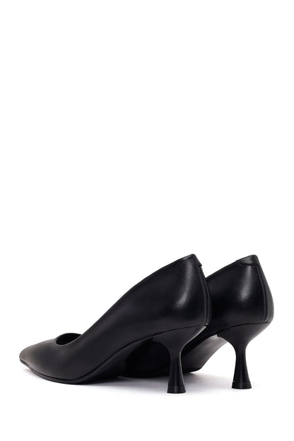 Kadın Siyah Ince Topuklu Deri Stiletto