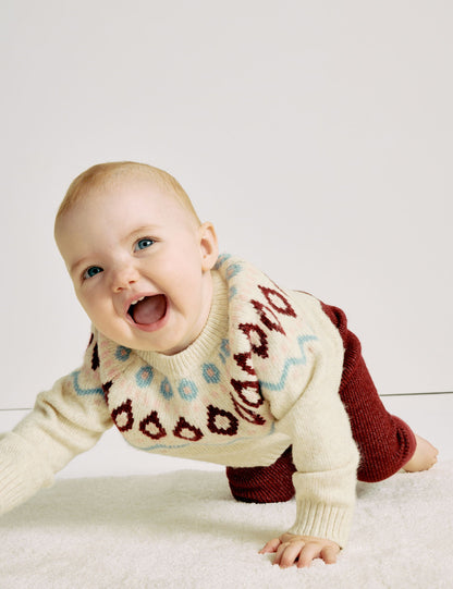 Fair Isle Desenli Triko Kazak (0–3 Yaş)