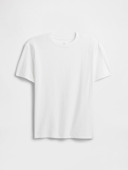 Beyaz Bisiklet Yaka T-shirt