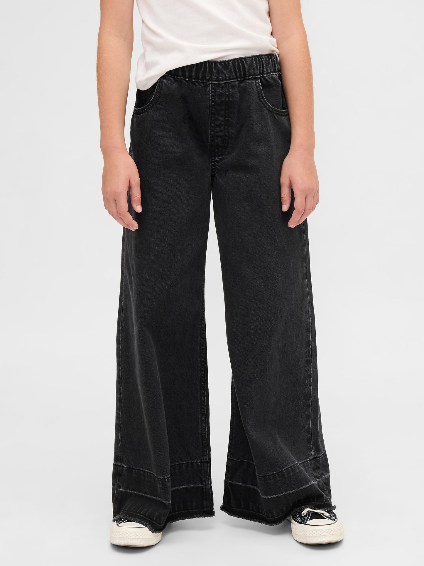Siyah Low Rise Baggy Jean Pantolon
