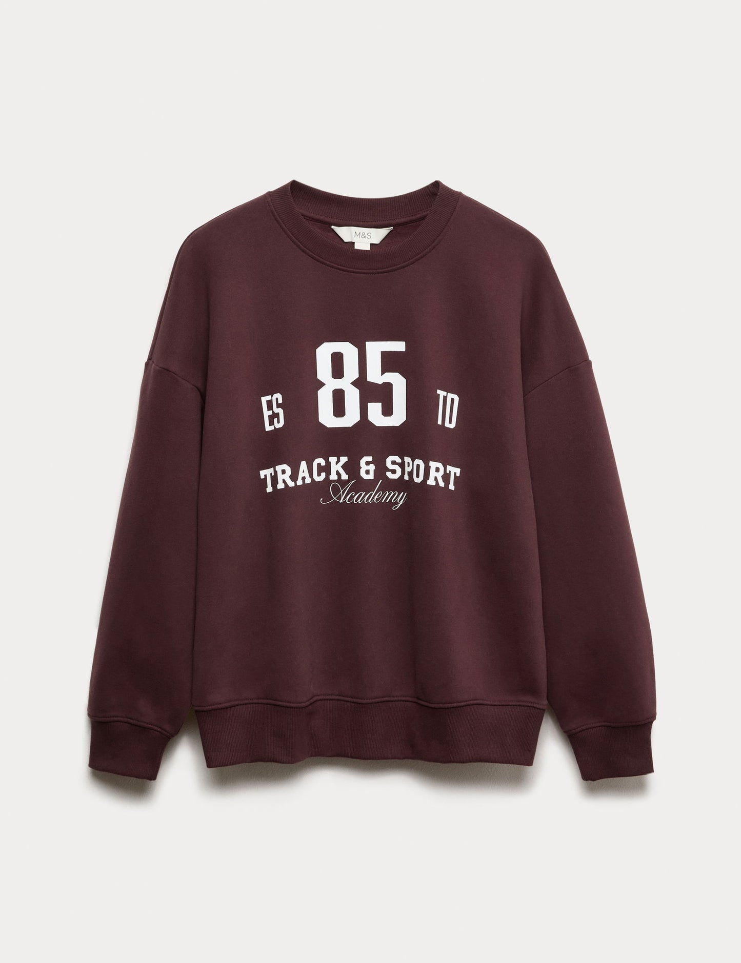 Pamuk Karışımlı Sloganlı Yuvarlak Yaka Sweatshirt