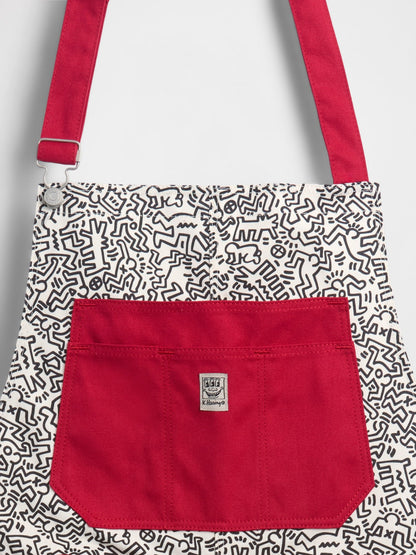 Beyaz Keith Haring Kanvas Önlük
