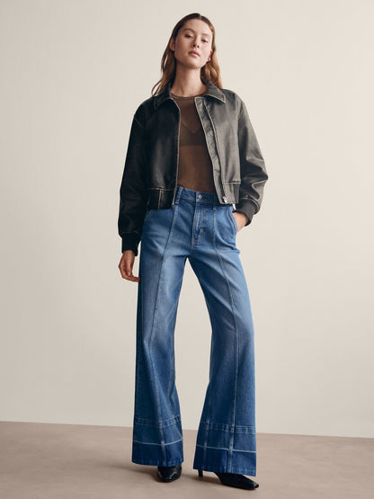 Mavi High Rise Stride Seamed Wide-leg Jean Pantolon