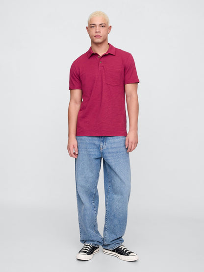 Koyu Pembe Cepli Polo T-shirt