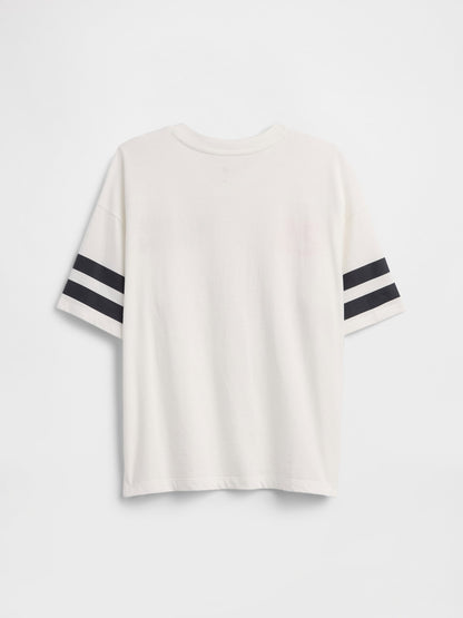 Beyaz Oversized Soccer T-shirt
