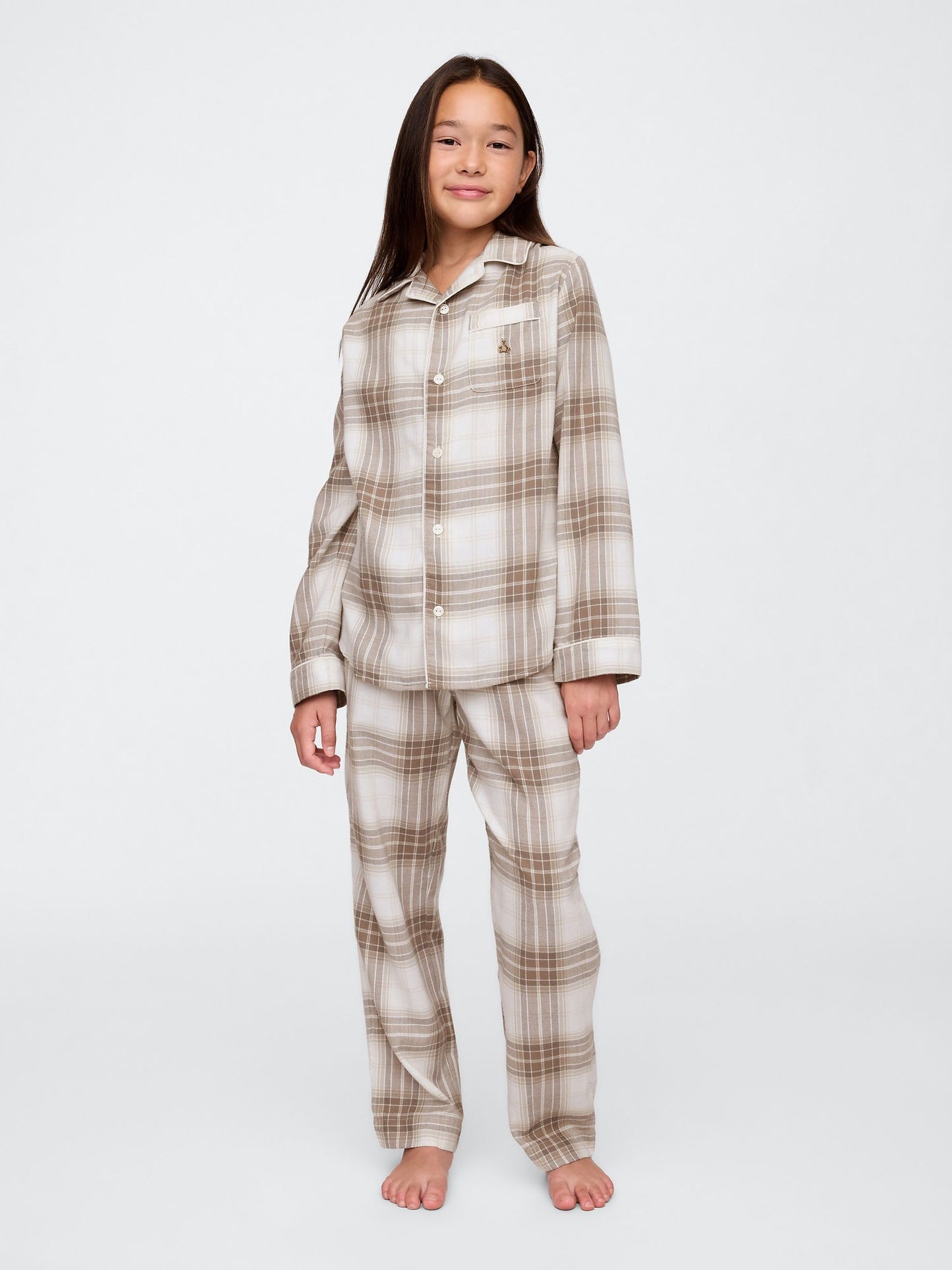 Çok Renkli Geri Dönüştürülmüş Desenli Flannel Pijama Takımı