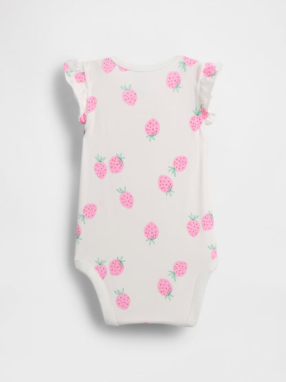 Kırık Beyaz First Favorites Flutter-sleeve Bodysuit